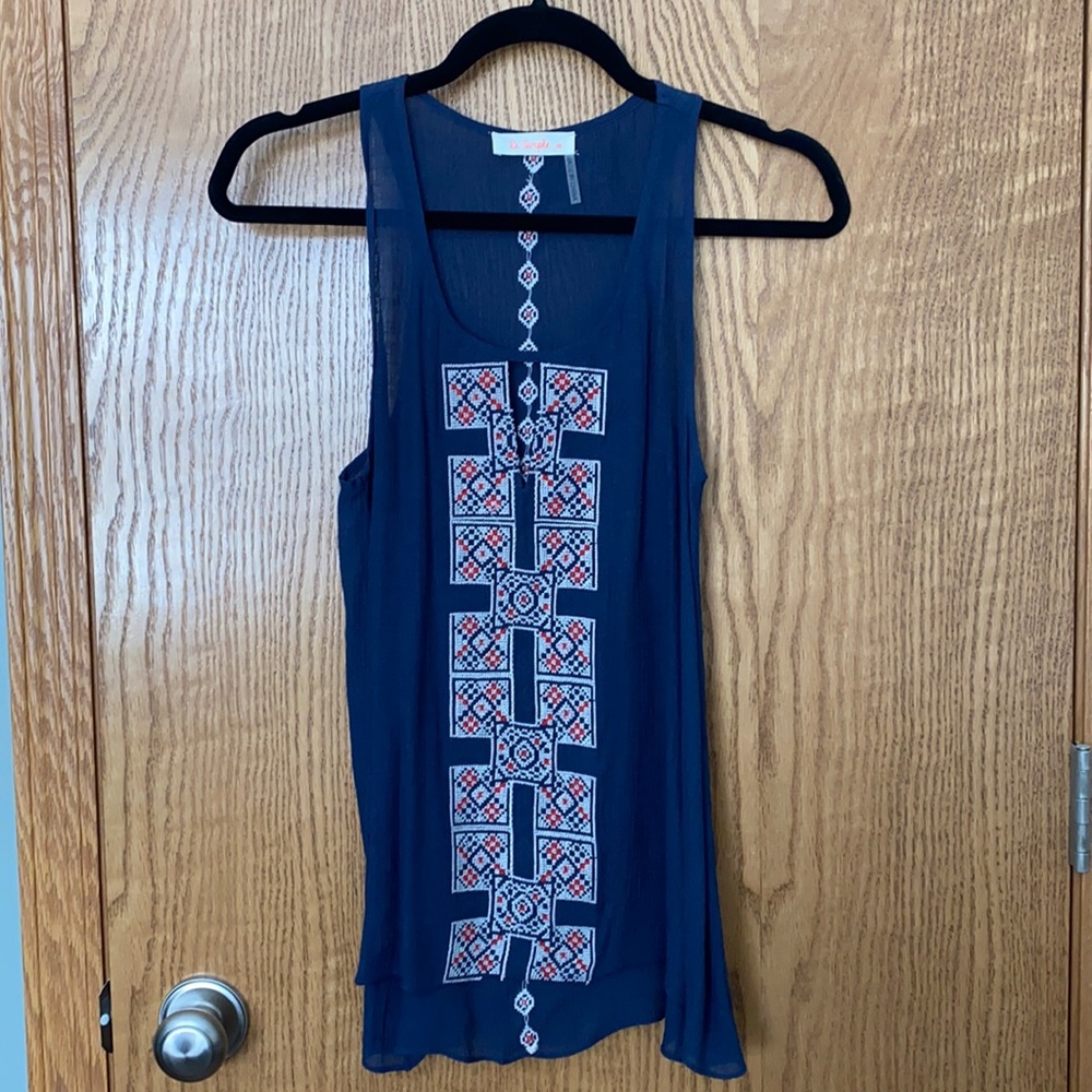Le Sample Small crochet detail tank top